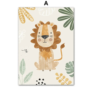 Affiches décoratives murales pour chambre d'enfant, animaux de la <span class=keywords><strong>jungle</strong></span>, lion, décoration intérieure de la chambre d'enfant, affiche en toile pour bébé, décoration murale, décoration de la maison - Product Image 6