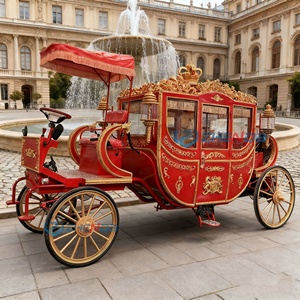 Luxurious Special Transportation Electric Carriage Best Selling Red Limousine Electric Vehicle Cart Royal Horse Carriage - Product Image 2