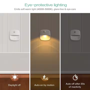Lampu Malam Sensor Gerak LED Lampu Dinding Nirkabel Dioperasikan dengan Baterai AAA Dapat Diredupkan Kecil Lucu Minimalis Kamar Tidur Dapur Koridor - Product Image 5
