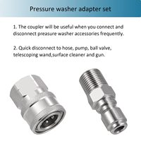 2 jeux d'adaptateurs pour laveuse à pression de 3/8 pouces en acier inoxydable (filetage interne/externe)