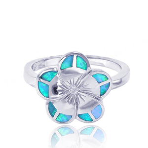 925 Sterling Silver Hot Design <b>Opal</b> <b>Ring</b> Bulk Hawaiian Jewelry Flower Women Fashion <b>Ring</b> - Product Image 1