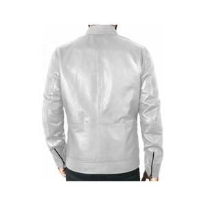 Stylish-Casual Biker Breathable Shined-Leather Crew-neck Women Lambskin Leather Jacket Men Fashion Slim-Fit Jackets - Product Image 2