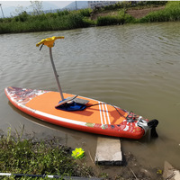 Planche à pagaie gonflable portable QIQU en PVC avec guidon en alliage d'aluminium, SUP pliable de 10,5 pieds pour lacs et rivières