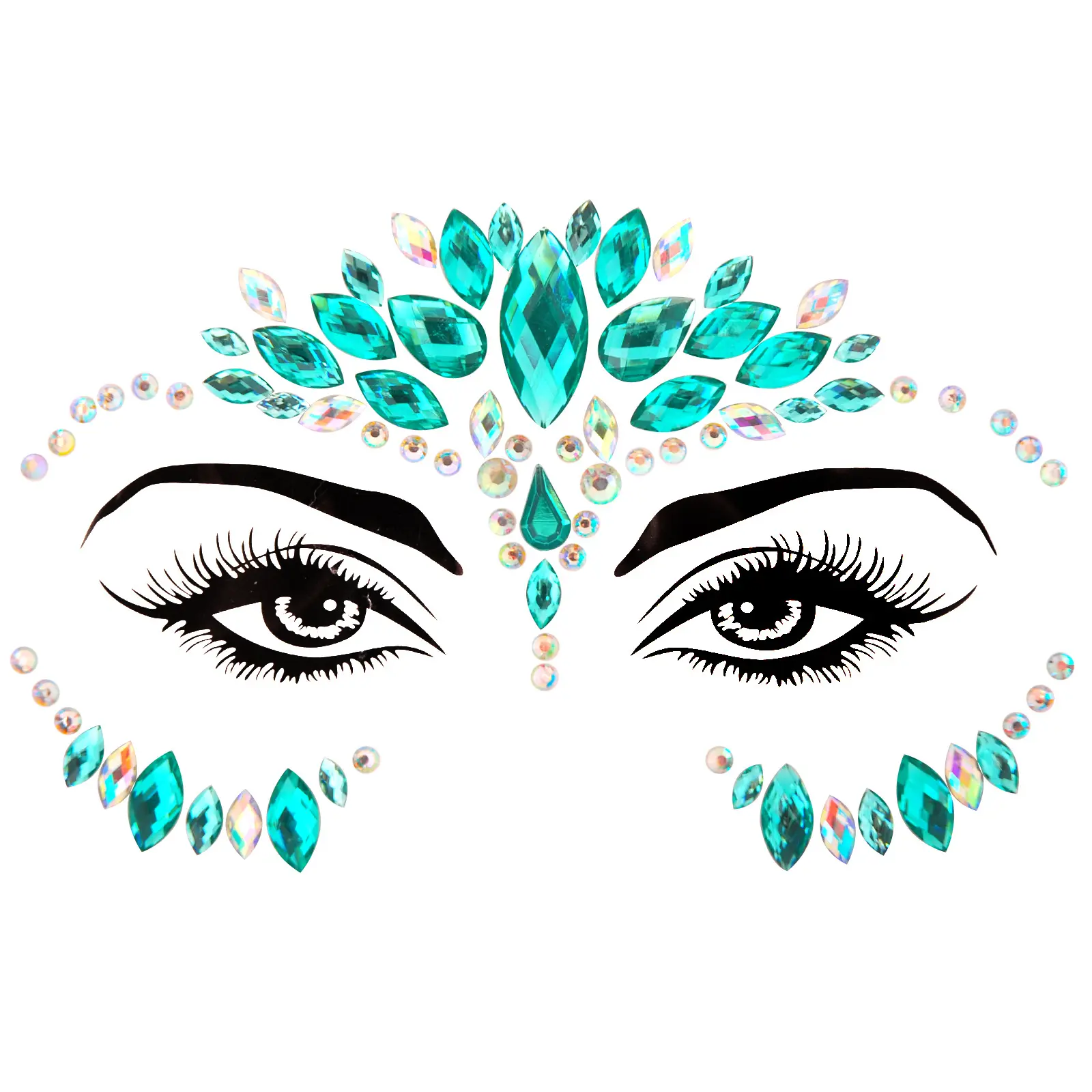 Strass de diamante para maquiagem personalizada 3d, adesivos de strass com cristais para olho e corpo