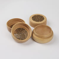 Brûleur d'encens en bois arabe fait à la main, gravure au laser, boîte à arôme creuse pour la décoration de la salle de méditation