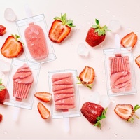 Boîtes à macarons en plastique PET recyclable en stock, boîtes à sucettes glacées carrées transparentes, emballage pour crème glacée, fruits, noix, sushi