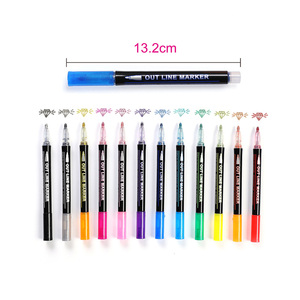 Surligneur double trait Bonvan, marqueur de contour couleur métallique pour cartes de vœux DIY - Product Image 2