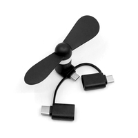 Cadeaux promotionnels : Mini-ventilateur USB 3-en-1 avec ports Type-C et Micro USB pour refroidir le téléphone – Cadeau de collaboration