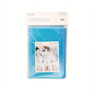 Fascia per Sedia ILAN Blu Pavone 23x27cm Accessorio in Tessuto per Decorazioni Matrimoniali - Product Image 1