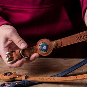 <span class=keywords><strong>Collar</strong></span> de Cuero Vacuno de Color Sólido Personalizado, Estilo Vintage, con Anillo Metálico para Mascotas, Perros y Gatos - Product Image 6