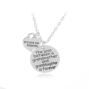 Collana <span class=keywords><strong>con</strong></span> Ciondolo a Cuore in Lega di Zinco ZRM Fashion <span class=keywords><strong>con</strong></span> Scritta '<span class=keywords><strong>Amore</strong></span> tra Nonna e Nipote' - Gioiello Unisex per Anniversario - Product Image 1