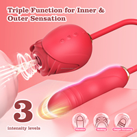 Vibromasseur Dildo pour Femmes, Jouet Rose avec Vibrations Pénétrantes pour Stimulation Clitoridienne et des Mamelons, Dildos Anaux, Jouets Sexuels pour Adultes