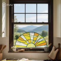 Película Decorativa para Ventanas con Patrón Geométrico, Vinilo Estático de PVC para Ventanas de Cocina, Adhesivo para Vidrio, Decoración para Sala de Estar y Hogar