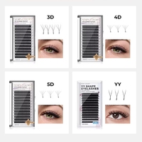 Extensions de Cils En Gros Forme W Effet Trèfle 3D 4D 5D 6D YY, Cils Entrecroisés WYY, Plateaux à Cils Marque Privée