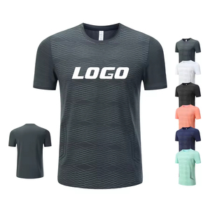 เสื้อยืดออกกำลังกายผู้ชายแบบสวมกระชับทรงสลิมฟิตสำหรับเล่นกีฬา ฟิตเนส ยิม แห้งเร็ว ไม่มีลาย - Product Image 1