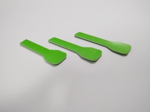 Cucchiaio di carta per Yogurt gelato biodegradabile verde stampato su misura - Product Image 2