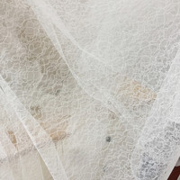 Blanc romantique creux fleur délicate robe de mariée bricolage accessoires maille Jacquard dentelle tissu