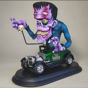 Statue de monstre de dessin animé pour enfants, Statue de monstre à grande bouche, Statue de souris foucheuse au <span class=keywords><strong>volant</strong></span>, Accessoires de voiture, Cadeau, Figurine Rat Fink - Product Image 4