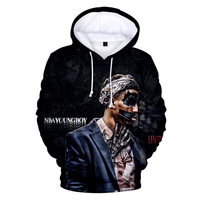 Youngboy personnalisé ne s'est jamais cassé à nouveau rappeur décontracté 3D numérique avec capuche pull en gros hommes à la mode sweats à capuche