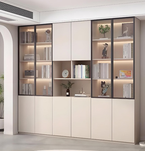 ตู้เก็บของประตูกระจกสไตล์ยุโรปหรูหราตู้ไม้ห้องรับประทานอาหาร - Product Image 1