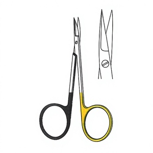 Micro Iris Scissors 9 cm / 3-1/2 Inch Sharp Sharp Straight One Blade Serrated TC Gold Surgical Scissors Premium Stainless Steel - Product Image 1