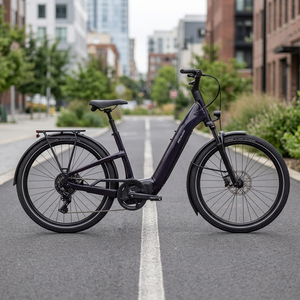 Vélo hybride 28 pouces, cadre en alliage d'aluminium, 21 vitesses, frein à disque, vélo rechargeable avec béquille, selle confortable - Product Image 3