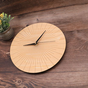 Lazer kesim kontrplak saat ahşap bambu saat tasarımı - Product Image 5