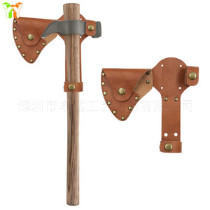 Funda protectora para hacha de exterior en stock, cubierta para hoja de hacha de tala, soporte para cintura, cuero genuino, martillo y hacha integrados - Product Image 4