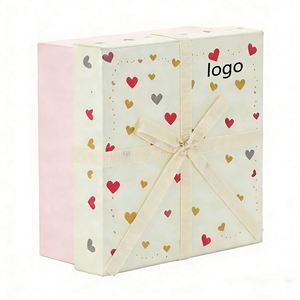Factory Direct Customizable Heart-print <b>Gift</b> <b>Box</b> With Ribbon Cute Ideal for Valentine's Day & <b>Gift</b> Packaging - Product Image 1