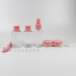 Travel light pink sub-bottling set transparent portable toner makeup remover <b>plastic</b> <b>empty</b> <b>bottle</b> for travel - Product Image 5