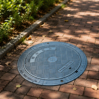 Couvercle de canalisation en fer graphite sphéroïdal à surface texturée, qualité industrielle, pour système de drainage routier urbain