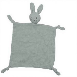 Serviette de Confort pour Bébé, Ensemble Cadeau Naissance, Jouet Hochet Lapin en Crochet Rembourré Coton PP, Bavoir Respirant en Maille Douce pour Nourrisson - Product Image 1