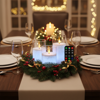 Ensemble de bougies LED rechargeables par USB avec plaque de charge, télécommande, lumière de bougie décorative, veilleuses dans une ambiance de Noël