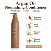 Après-shampoing nourrissant à l'huile d'argan marocaine naturelle : hydrate, adoucit, démêle, lisse les frisottis, répare les cheveux secs et abîmés