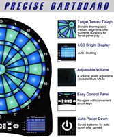Win.max Professionelles Plastik-Sicherheits-LED-Display Smart Arcade Dart-Spiel mit 50 zusätzlichen Spitzen