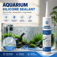 Sellador de Silicona Acética Seguro para Acuarios, Adhesivo Fuerte e Impermeable para la Fabricación y Reparación de Peceras de Vidrio