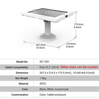 SC-1201 Maken comptoir inclinable tablette PC support métal kiosque support pour 10.2"