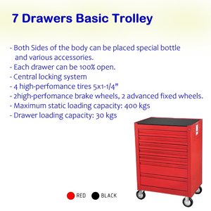 7 <b>Drawer</b> <b>Tool</b> Trolley - Product Image 5