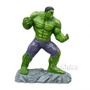 Figurine de la ligue des justiciers de Hulk, Sculpture en fibre de verre, résine