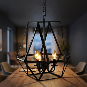 AK Brass Customized Metal Hanging <b>Pendant</b> with <b>3</b> <b>Light</b> in Black Finished High Quality For Hotel Interior Decoration - Product Image 1