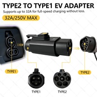 Neuer Energie-Typ-2-zu-Typ-1-Ladeadapter für Elektrofahrzeuge nach europäischem und amerikanischem Standard mit Diebstahlschutz und Konvertierungskopf – China
