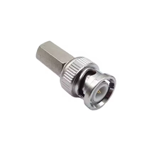 Adaptor Koaksial BNC Male ke BNC Female 75 Ohm dengan Mur Hex untuk Ekstensi Kabel Video RG59/RG6 (Berlapis Nikel)