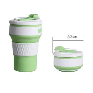 Yongli GJ084 Silicone Collapsible Coffee Food Grade Silicon Water Cup Custom Foldable Travel Cups With Lid