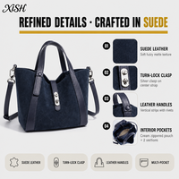 Tas Desainer Mewah Kulit Asli OEM/ODM untuk Wanita, MOQ Rendah, Tas Tangan Kapasitas Besar Model Bucket, untuk Penggunaan Sehari-hari, Santai, dan Kerja