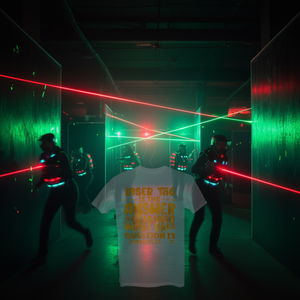 Laser Tag es la respuesta: ¿quién se importa qué es la pregunta? Camiseta de manga larga - Product Image 3