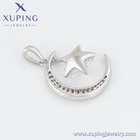 A00623260 Bijoux XUPING Plaqué Or 18 carats Pendentif Grand Modèle Lune et Étoile Tendance pour Femme
