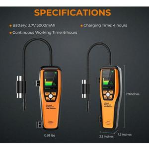 เครื่องตรวจจับการรั่วไหลของสารทำความเย็นอินฟราเรดอิเล็กทรอนิกส์ Elitech ILD-200 สำหรับระบบ HVAC ระดับ IP65 อายุการใช้งานเซ็นเซอร์ 10 ปี แบตเตอรี่ใช้งานได้ 6 ชั่วโมง Elitech IL - Product Image 6