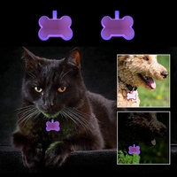 OKSILICONE personalisiertes Haustier Katze Hund Identifikationsetikett Halsband Zubehör glühend im Dunkeln Silikon Haustier-Etikett QR-Code Hundetikett
