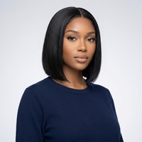 Vente en gros M Lagos Transparent pour perruques Lace Front, 100% cheveux humains indiens vierges, coupe courte bob 12 pouces 13x4