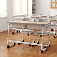 Meubles et équipements scolaires populaires : Ensemble bureau et chaise double réglables pour élèves, idéal pour les salles de classe primaires
